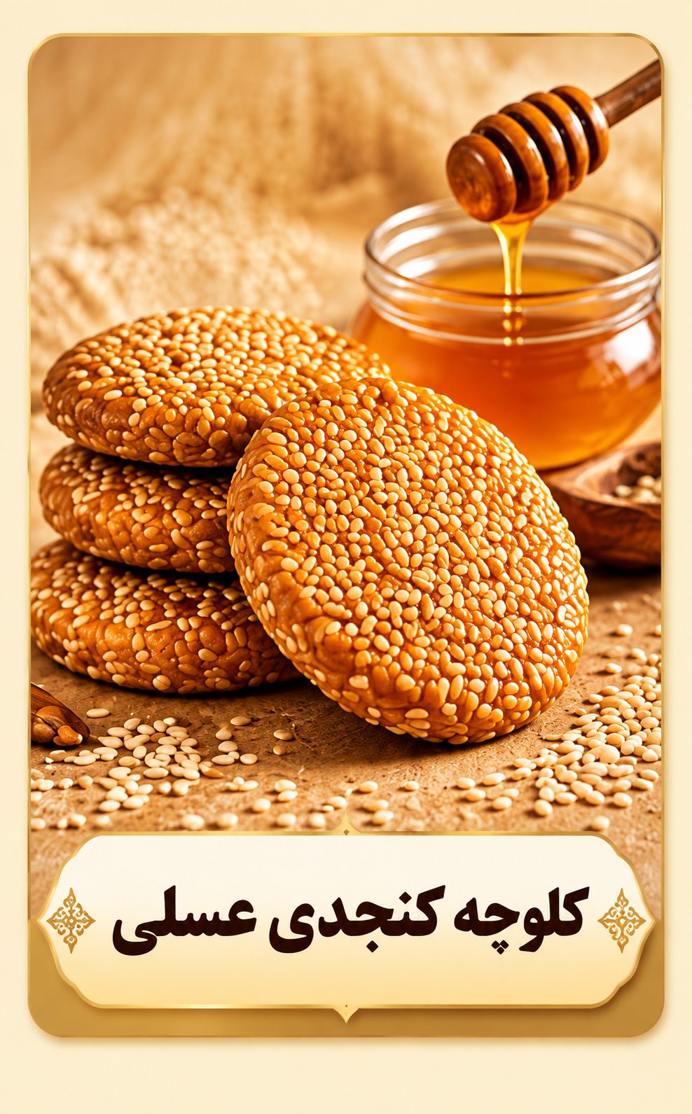 کلوچه کنجدی عسلی